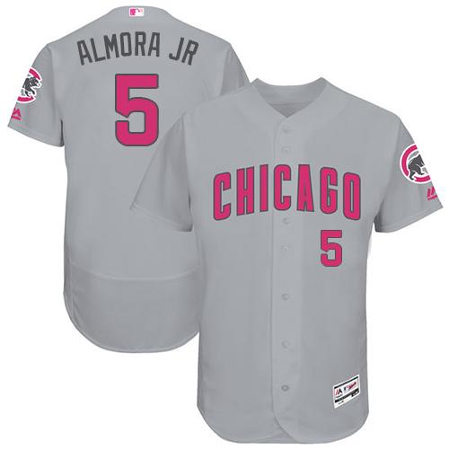 Cubs #5 Albert Almora Jr. Grey Flexbase Authentic Collection Mother's Day Stitched MLB Jersey